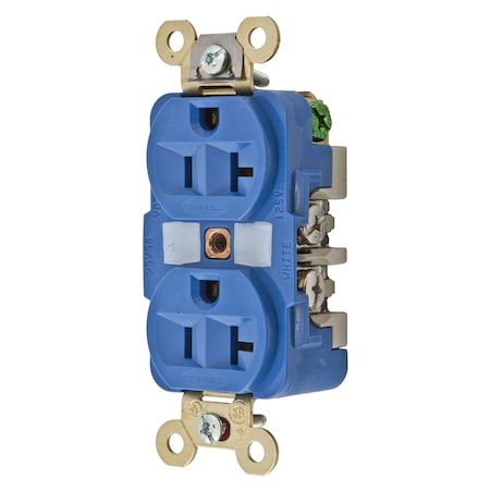 Hubbell Wiring Device-Kellems Straight Blade Receptacle, 5-20R, 20 A, 125V AC, 2 Pole, 3 Wire, Flush Mount, Grounded HBL5362BL
